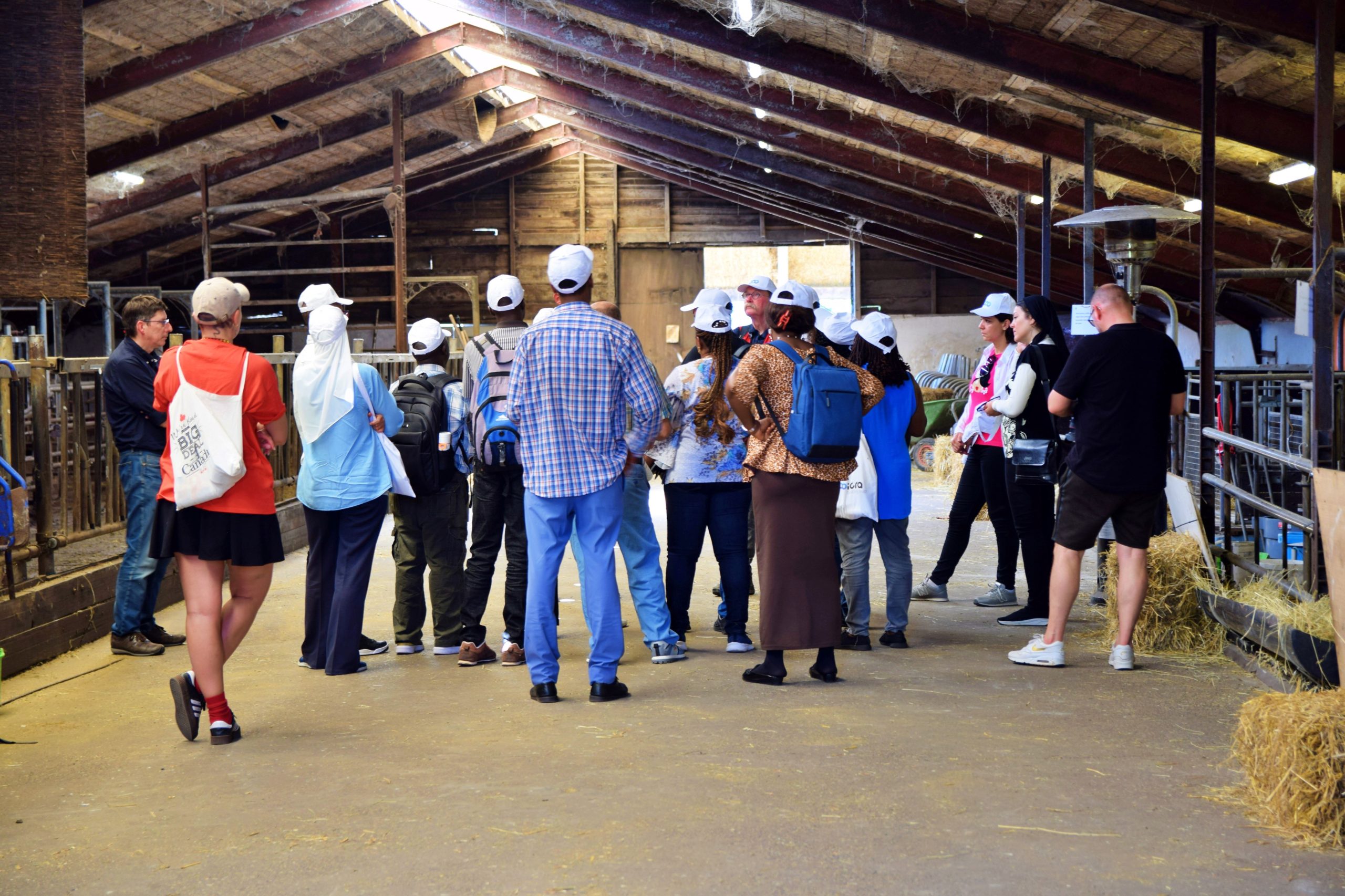 Farmers showcasing processed agricultural products during a training session