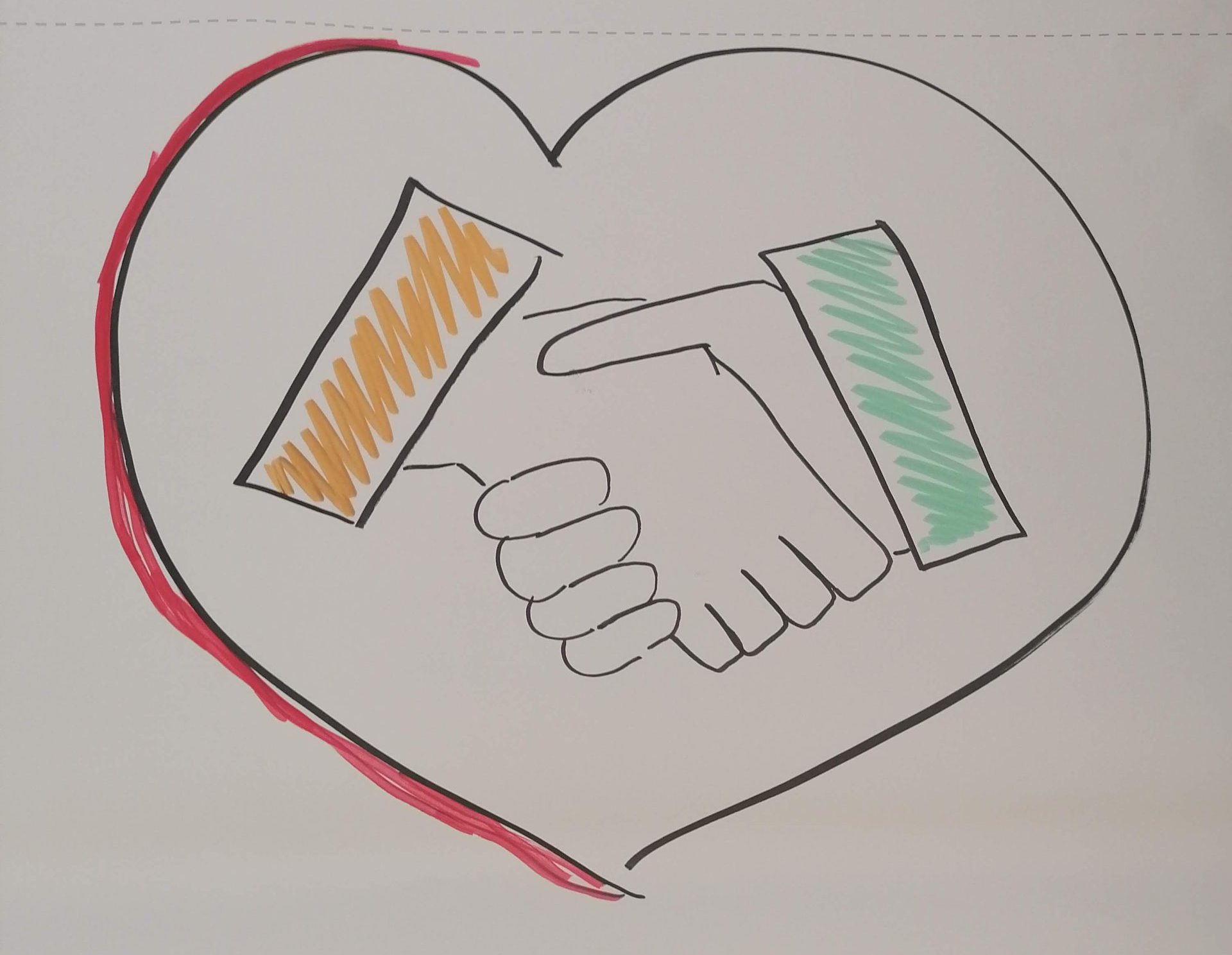 Illustration of two hands shaking, symbolizing partnership and collaboration at iCRA